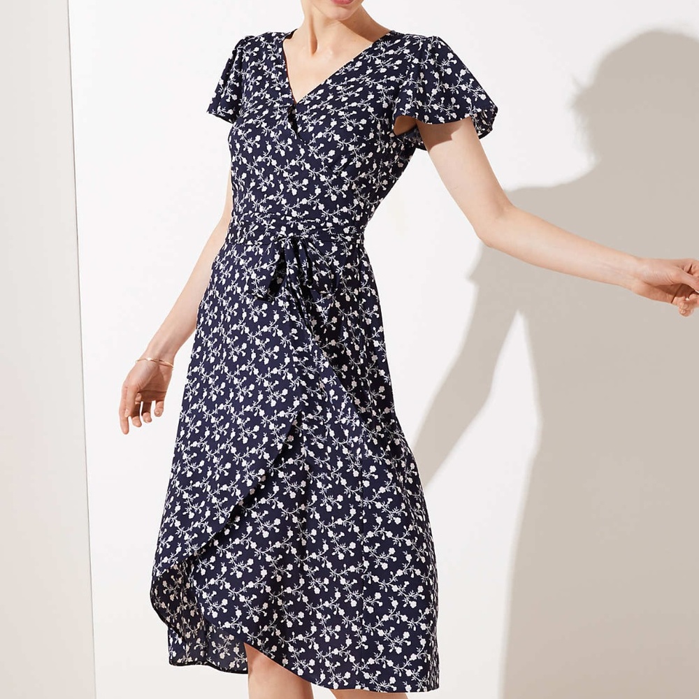 LOFT Vine Wrap dress size 2
